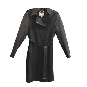 Soia & Kyo Black Quilted Sleeve Trench Coat